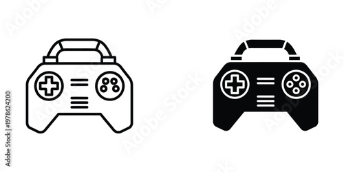 Comparison of classic and modern video game controllers in black and white design