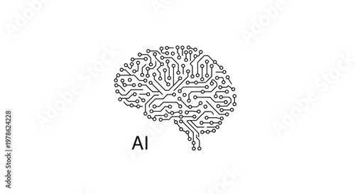 Artificial intelligence brain mind concept.