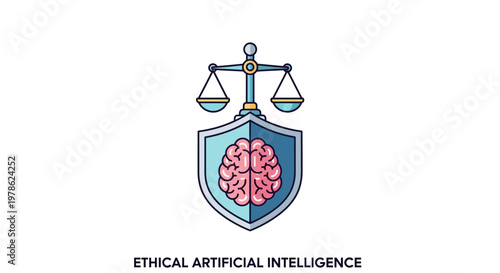 Artificial Intelligence Brain with Scales.