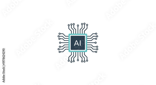 Artificial Intelligence Microchip Circuit Board.