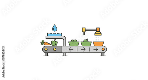 Automated Vegetable Farming Conveyor Belt System.