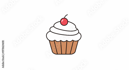A delicious cupcake with white frosting.