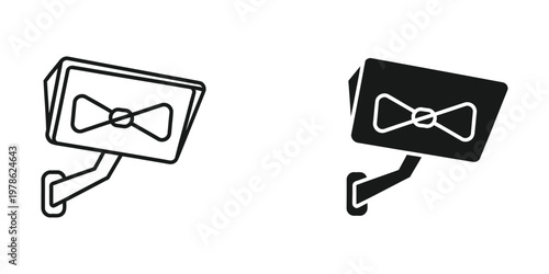 Contrast between a light and dark gift box with a bow design on a white background