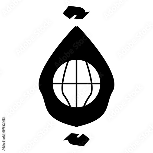 Reuse Water Silhouette Icon Save World Theme