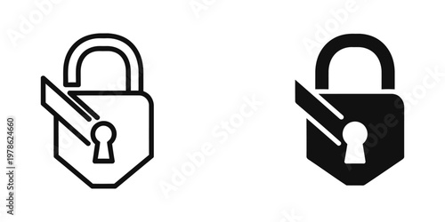 Broken padlock icons with a slash indicating security breach or disabled access