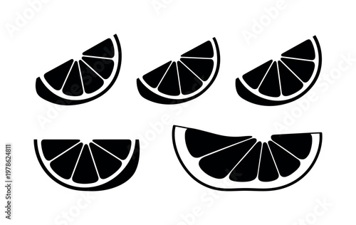 Citrus wedges including lemon wedge pieces, lime wedge slices, orange wedge segments, grapefruit wedge cuts, pomelo wedge sections