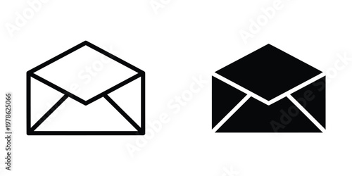 Comparison of open envelope icons in different color schemes and styles