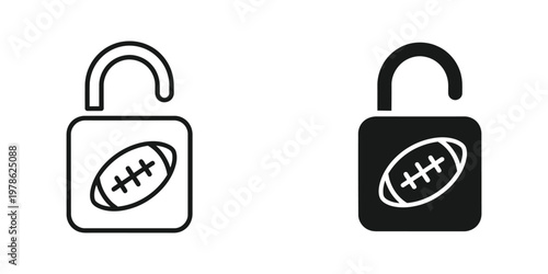 Locked icons representing secured american football content or access restrictions