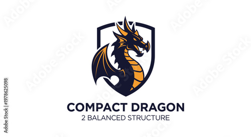 Compact Dragon Logo Design Element.