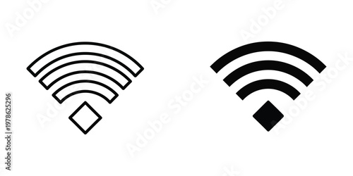 Comparison of wifi signal strength indicators with different signal bar styles