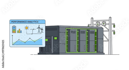 Data Center Server Room with Monitoring.