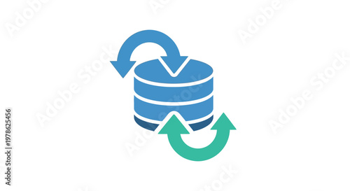 Database Icon with Refresh Arrows Symbol.