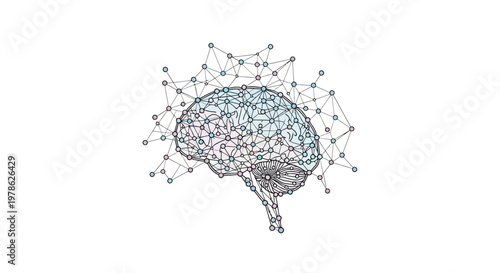 Brain with neural network connections.