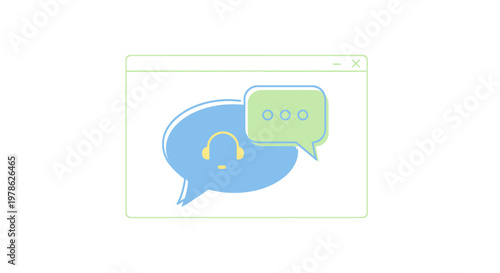 Blue and green chat speech bubbles.