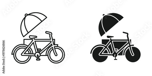 Comparison of a regular bicycle and a cargo bike with large rear storage