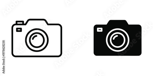 Bild auf Leinwand Comparison of two camera icons with different color schemes and styles