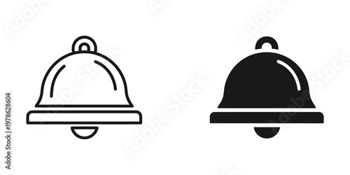 Comparison of a white and black filled bell icon design