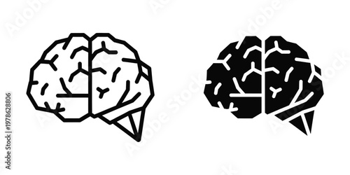 Contrast of human brain hemispheres with different levels of detail and complexity