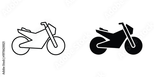 Comparison of a classic bicycle and a modern motorcycle silhouette