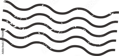 Postmark Wave Cancellation Stamp Sketch