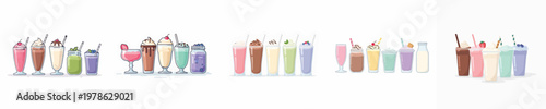 Milkshakes Vector Illustration