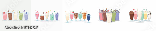Milkshakes Vector Illustration