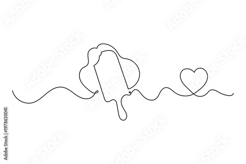 Modern ice cream bar outline icon for a refreshing sweet treat concept