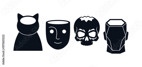 Animal shaped succulent pot cat silhouette, face planter succulent pot minimal features, skull succulent pot decorative shape,