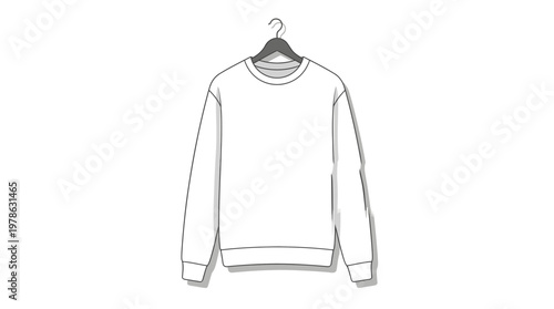 Simple Long Sleeve Crewneck Sweatshirt for Casual Wear.