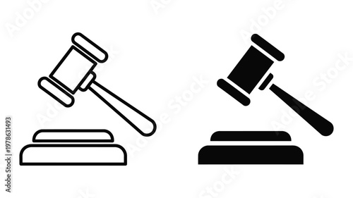 Comparison of traditional and modern judicial gavel designs resting on bench blocks