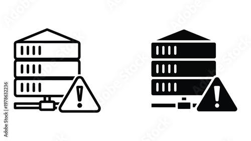 Comparison of healthy and failing server storage systems with warning indicators