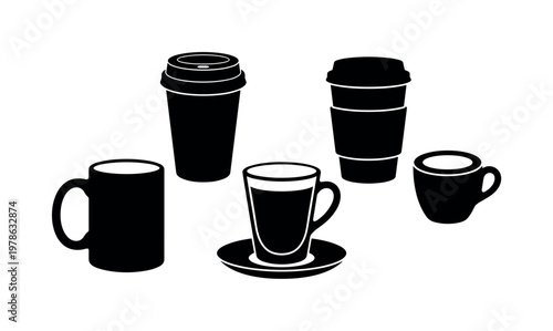 Ceramic coffee mug with handle, disposable coffee cup with lid, glass latte cup with saucer, tall takeaway coffee cup sleeve,