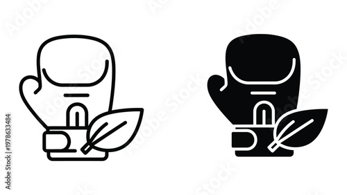 Contrast between traditional and modern gardening or farming hand symbols