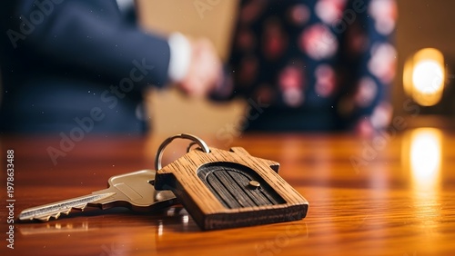 Real estate closing Keys to a new home, symbolizing ownership, property, and a successful transaction