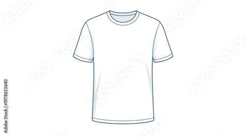 Plain White T-Shirt Isolated on White Background.
