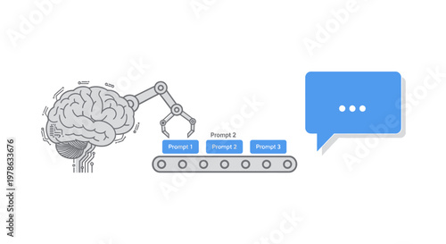 Robot arm interacts with brain.