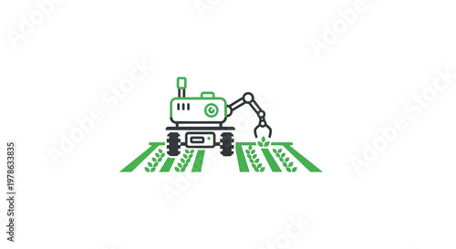 Robot Farming Agriculture Machine Tractor.