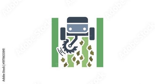 Robot hand dispensing green leafy material.