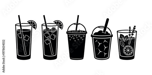 Lemonade variations including classic lemonade glass, pink lemonade drink, sparkling lemonade cup, frozen lemonade slush, herbal