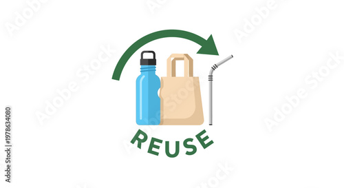 Reusable water bottles and bags.
