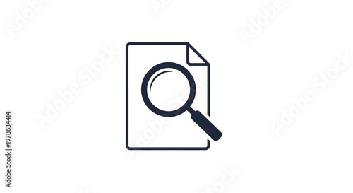 Magnifying glass on a document.