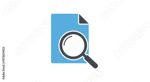 Magnifying glass on a document.