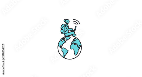 Man sitting on a globe.