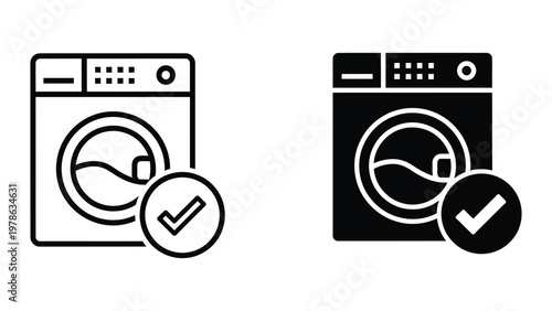 Comparison of washing machine control interfaces with checkmarks indicating approval