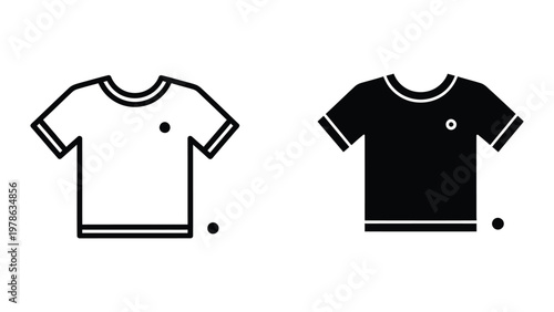 Comparison of a plain white t-shirt and a black t-shirt with stripes