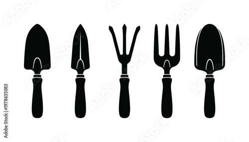 Hand trowel small scoop blade tool, transplanting trowel narrow pointed blade, hand cultivator three prong claw tool, garden hand