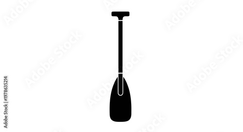 Vector illustration of black silhouette of a canoe paddle on a transparent background