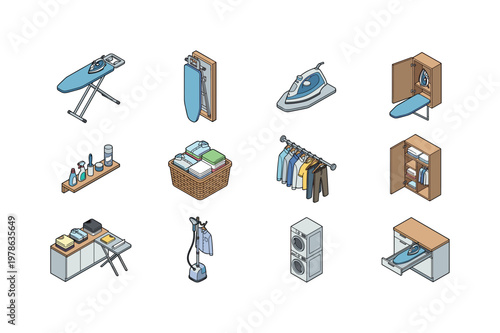 Laundry room setup, ironing station, foldable ironing board, wall mounted ironing board, ironing corner, compact ironing setup,