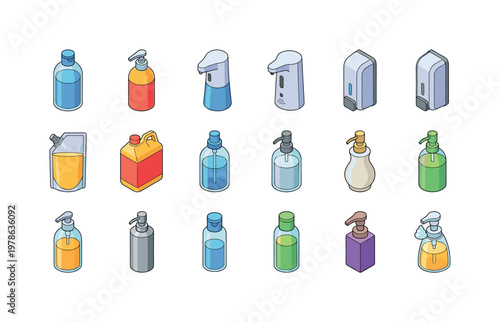 Liquid soap bottle, pump dispenser, automatic sensor dispenser, wall mounted dispenser, refill pouch, soap refill bottle, glass