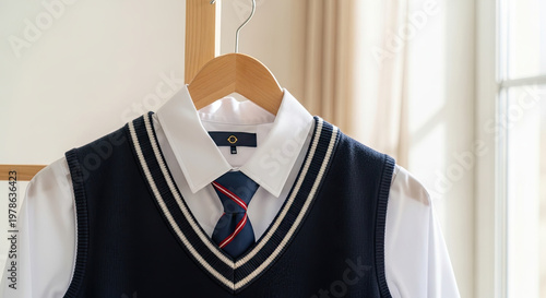 New school uniform on hanger